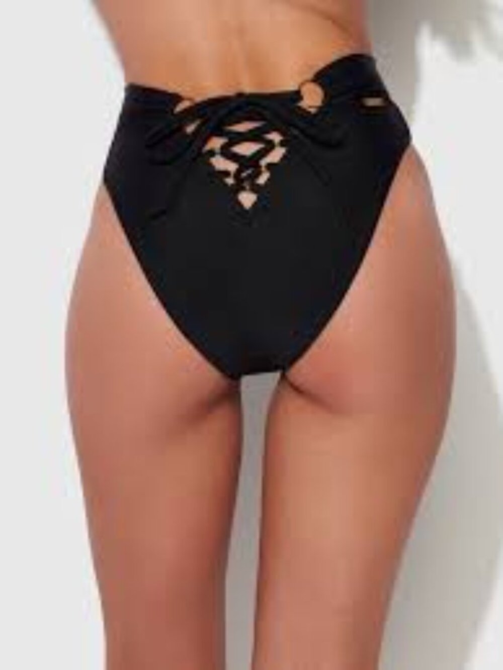 Fredericks of Hollywood Rising Star Lace up Back and Chain High Waist Swim
